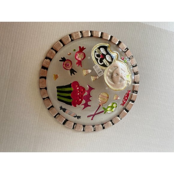 2016 Demdaco 15" Halloween Treats Bowl Fused Glass - Picture 4 of 8